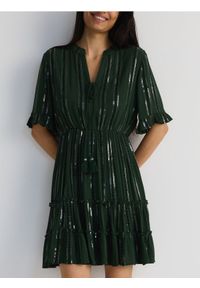 Reserved - Sukienka z cekinami - zielony. Kolor: zielony. Materiał: wiskoza #1