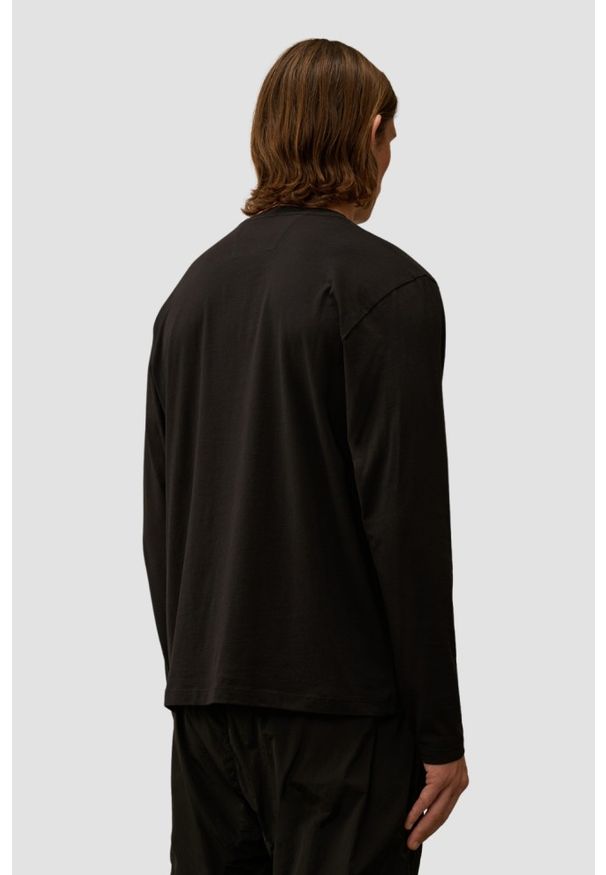 C.P. Company - C.P. COMPANY Czarny męski longsleeve. Kolor: czarny. Materiał: bawełna. Długość rękawa: długi rękaw