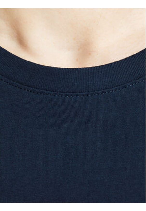 Jack & Jones T-Shirt Corp Logo 12137126 Granatowy Slim Fit. Kolor: niebieski. Materiał: bawełna
