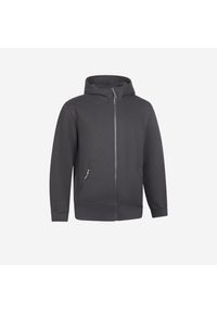 DOMYOS - Bluza na zamek z kapturem męska Domyos Gym & Pilates. Typ kołnierza: kaptur. Kolor: czarny. Materiał: tkanina, prążkowany, poliester, materiał, bawełna, elastan. Sport: joga i pilates
