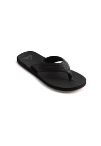 Japonki plażowe męskie Quiksilver Carver Nubuk. Okazja: na plażę. Kolor: czarny. Materiał: materiał, syntetyk, guma