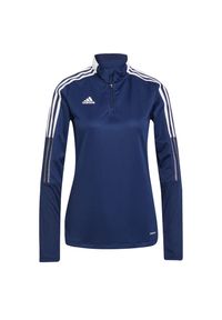 Bluza turystyczna damska Adidas Tiro 21. Kolor: niebieski. Materiał: poliester. Sport: turystyka piesza