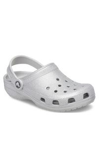 Crocs Klapki Classic Glitter Clog K 206993 Srebrny. Kolor: srebrny