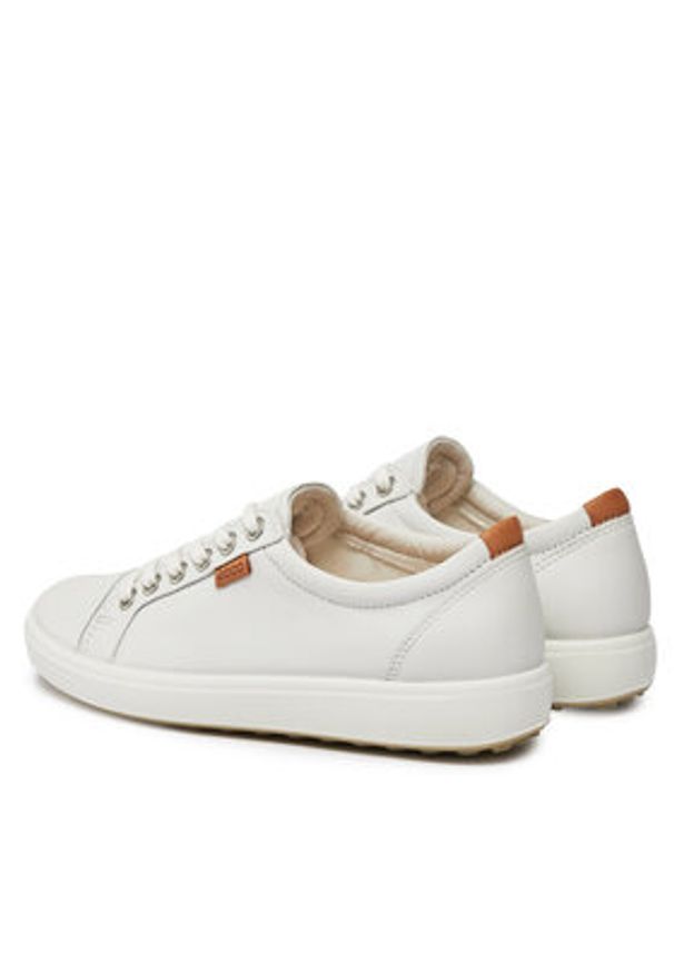 ecco - ECCO Sneakersy Soft 7 Ladies 43000301007 Biały. Kolor: biały. Materiał: skóra