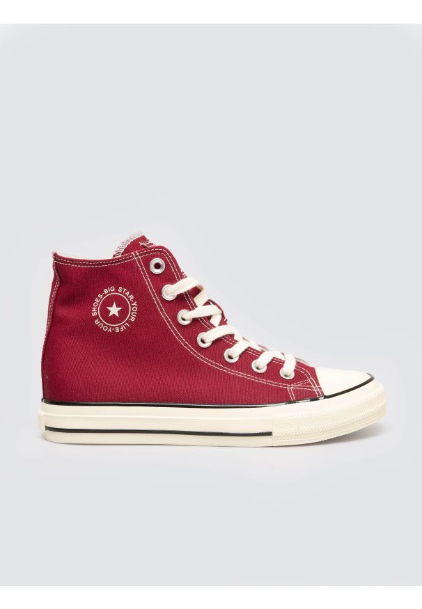 Big-Star - Trampki damskie wysokie bordowe SS274812 604. Kolor: czerwony. Styl: klasyczny, elegancki