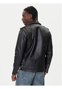 NEW ROCK Kurtka skórzana W-NRLMJ076-S1 Czarny Regular Fit. Kolor: czarny. Materiał: skóra. Styl: rockowy #4