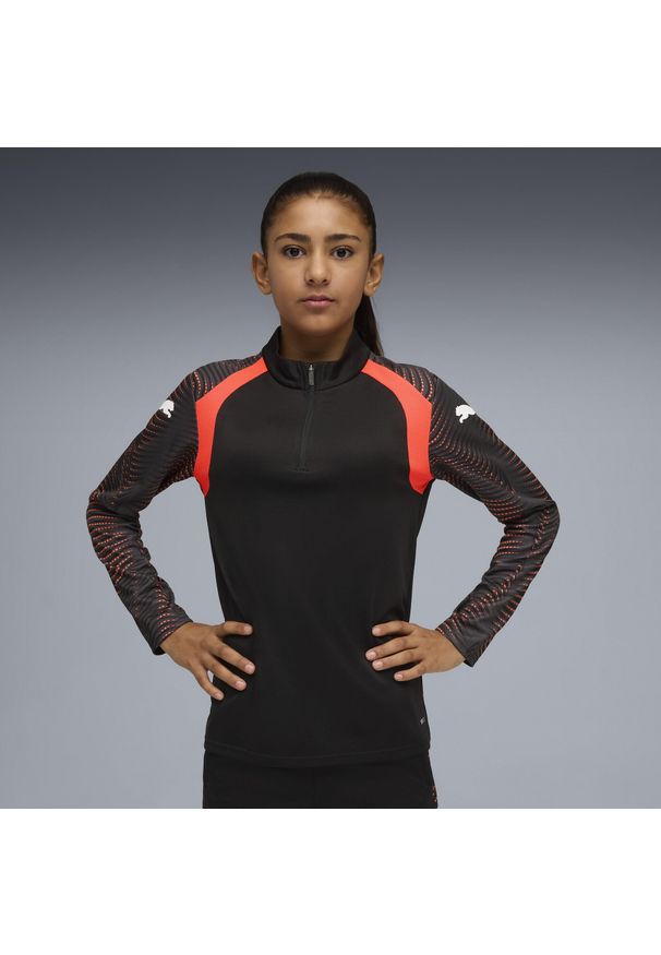 Puma - Młodzieżowa bluza piłkarska individualFINAL z zamkiem 1/4 PUMA. Kolor: czerwony, czarny, wielokolorowy, zielony. Sport: piłka nożna