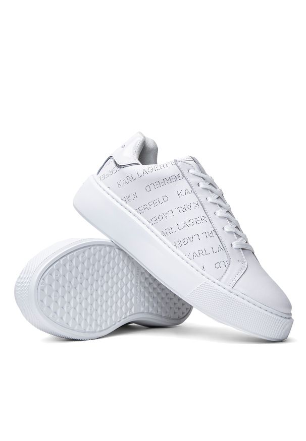 Sneakersy damskie białe Karl Lagerfeld Maxi Kup. Okazja: do pracy, na spacer, na co dzień. Kolor: biały. Sport: turystyka piesza