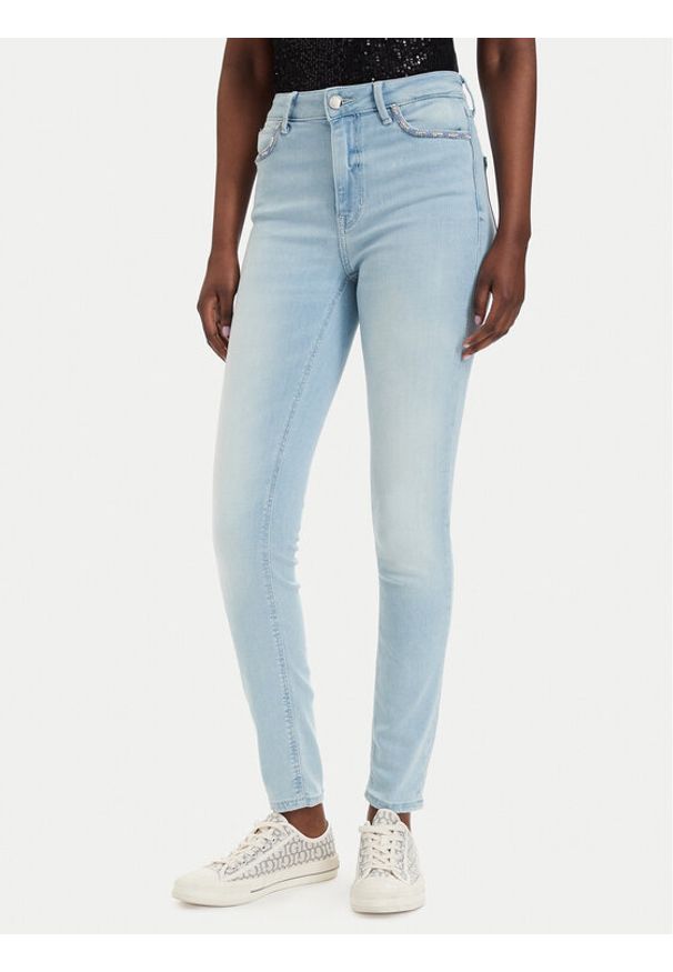 Guess Jeansy W6GA46 D0688 Niebieski Skinny Fit. Kolor: niebieski