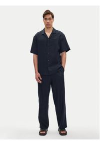 Emporio Armani Koszula EM000593 AF12356 UB102 Granatowy Regular Fit. Kolor: niebieski. Materiał: len #4