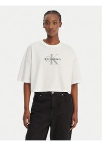 Calvin Klein Jeans T-Shirt LV047F828G Biały Boxy Fit. Kolor: biały. Materiał: bawełna #1