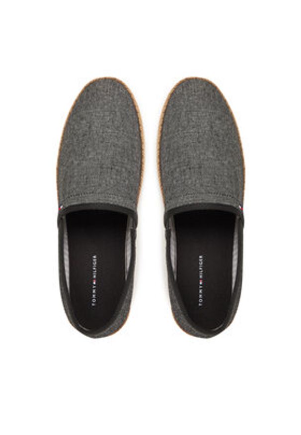 TOMMY HILFIGER - Tommy Hilfiger Espadryle Hilfiger Chambray Espadrille FM0FM05391 Czarny. Kolor: czarny. Materiał: materiał