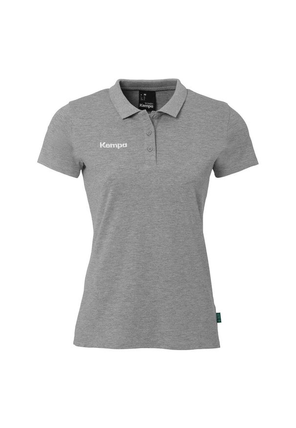 KEMPA - Damska koszulka polo Kempa Classic. Typ kołnierza: polo. Kolor: wielokolorowy, szary, czarny. Wzór: haft, napisy