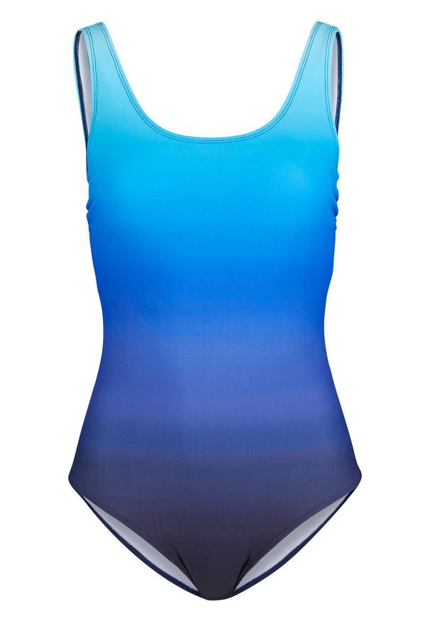 Kostium kąpielowy shape Level 3 bonprix niebieski z nadrukiem. Kolor: niebieski. Wzór: nadruk
