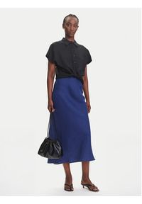 Marella Spódnica midi Desio 2515101032 Niebieski Regular Fit. Kolor: niebieski. Materiał: len #2
