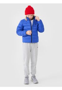 4f - 4F Kurtka puchowa z wypełnieniem syntetycznym chłopięca - niebieska 146 (10-11 lat). Okazja: na co dzień. Typ kołnierza: kołnierzyk stójkowy. Kolor: niebieski. Materiał: syntetyk, puch. Sezon: lato. Styl: casual, klasyczny, sportowy #2