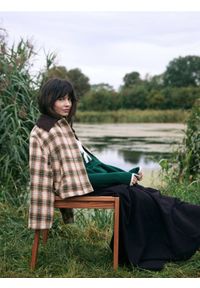 Reserved - Spódnica midi z wełną - fioletowy. Kolor: fioletowy. Materiał: wełna #1