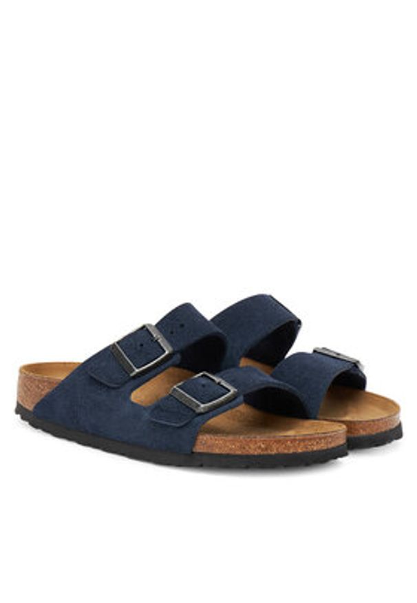 Birkenstock Klapki Arizona 1030895 Granatowy. Kolor: niebieski. Materiał: skóra, zamsz