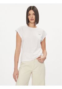 Pepe Jeans Bluzka Bloom PL504821 Biały Regular Fit. Kolor: biały. Materiał: bawełna