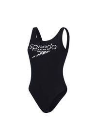 Strój kąpielowy damski Speedo Logo Deep. Kolor: biały, wielokolorowy, czarny. Materiał: lycra, poliester #1