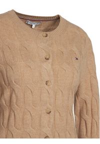 TOMMY HILFIGER - Tommy Hilfiger Kardigan WW0WW47463 Beżowy Regular Fit. Kolor: beżowy. Materiał: wełna #2