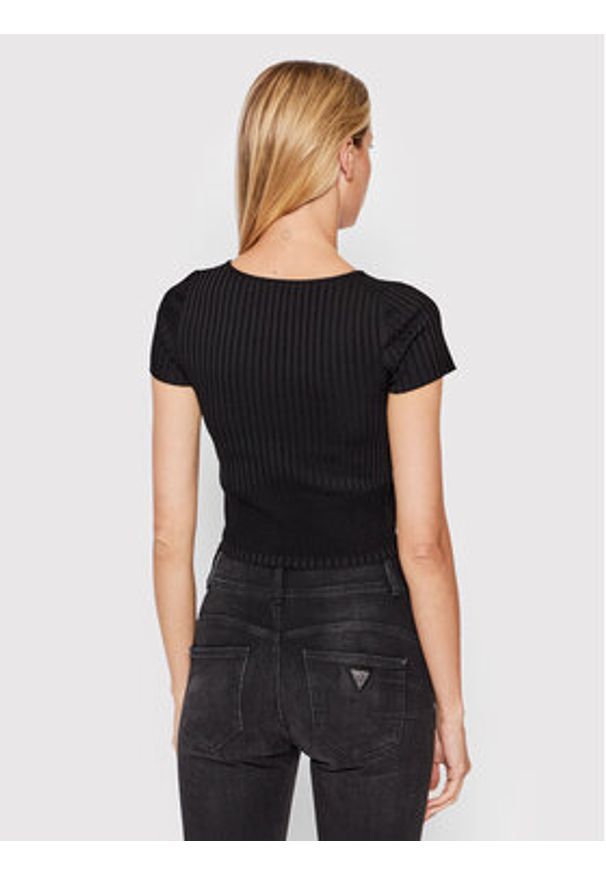 Guess Bluzka W2YR42 Z2U00 Czarny Slim Fit. Kolor: czarny. Materiał: syntetyk