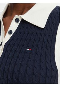 TOMMY HILFIGER - Tommy Hilfiger Spódnica midi Cable Fine WW0WW49614 Granatowy Regular Fit. Kolor: niebieski. Materiał: syntetyk #5