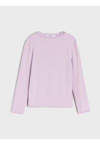 Sinsay - Prążkowana bluzka - fioletowy. Kolor: fioletowy. Materiał: prążkowany #1