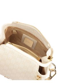 Kazar - Skórzana torebka zdobiona printem i suwakami. Wzór: nadruk, aplikacja. Materiał: skórzane. Styl: casual #6