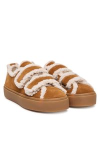 Inuikii Sneakersy Shearling Low Velcro 1001.001.0231 Brązowy. Kolor: brązowy. Materiał: zamsz, skóra #4