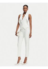 Elisabetta Franchi Spodnie materiałowe PA-185-62E2-V270 Kremowy Slim Fit. Kolor: kremowy. Materiał: syntetyk #4
