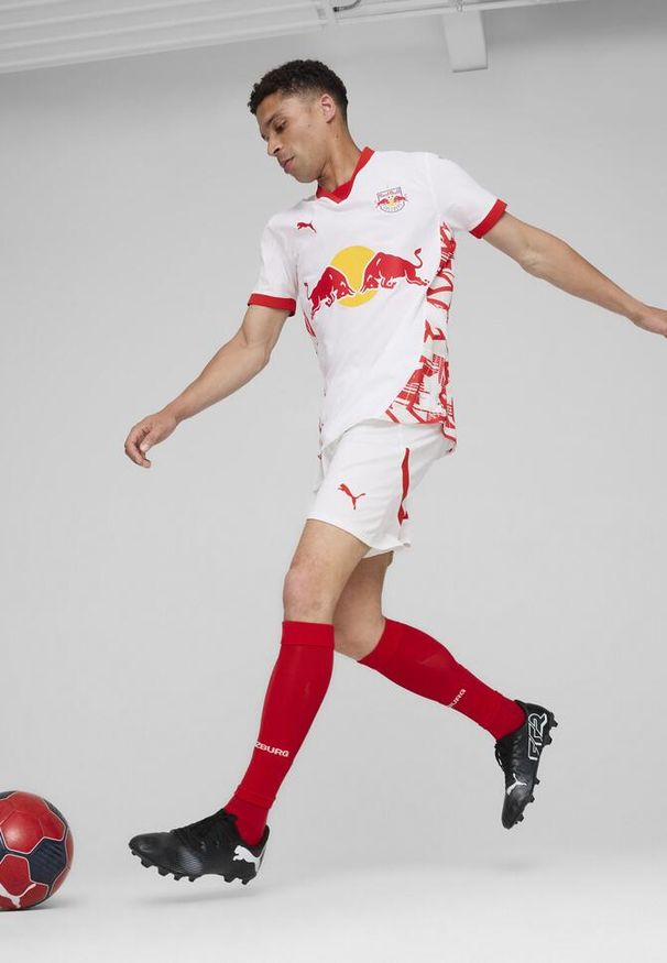 Puma - Męskie szorty FC Red Bull Salzburg 24/25 PUMA White Red. Kolor: biały, czerwony, wielokolorowy. Sport: piłka nożna
