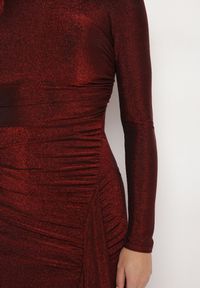Born2be - Bordowa Asymetryczna Sukienka z Usztywnionymi Miseczkami i Odkrytymi Plecami Remilia. Kolor: czerwony. Typ sukienki: asymetryczne. Styl: wizytowy, elegancki #7