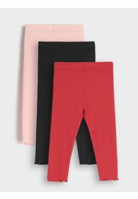 Sinsay - Legginsy 3 pack - begonia. Materiał: prążkowany, materiał. Długość: długie