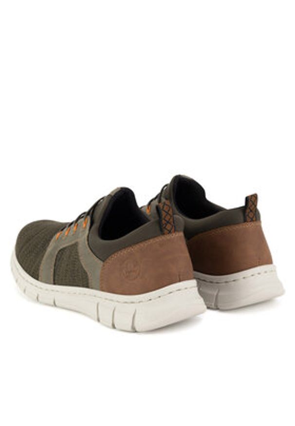 Rieker Półbuty B7796-54 Khaki. Kolor: brązowy. Materiał: materiał
