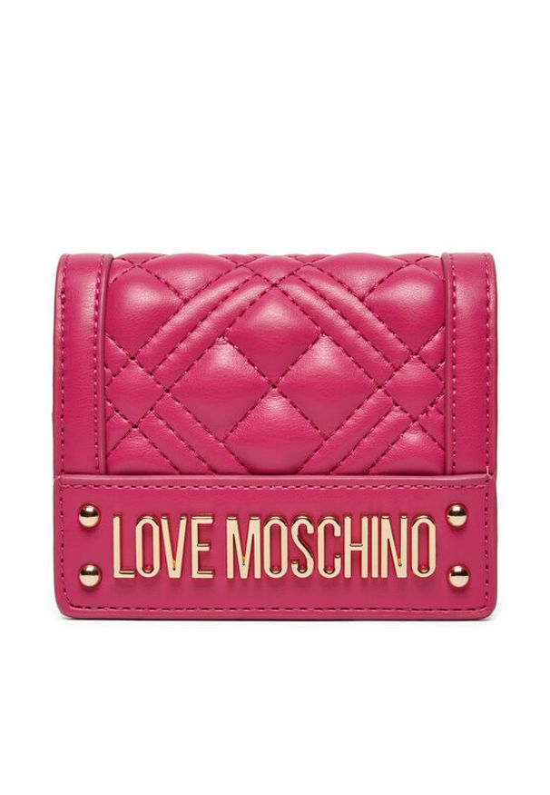 Love Moschino - LOVE MOSCHINO Mały Portfel Damski JC5601PP0LLA0626 Różowy. Kolor: różowy. Materiał: skóra