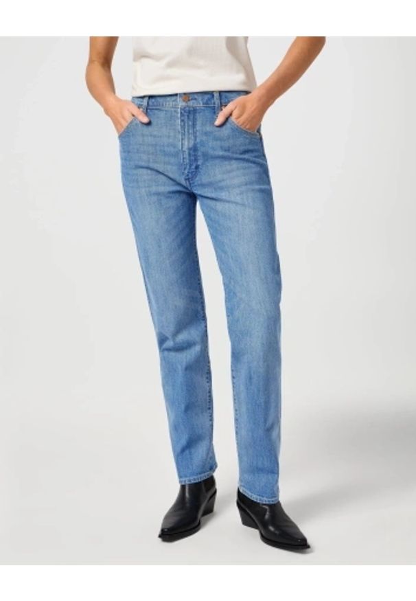 Wrangler - DAMSKIE SPODNIE WRANGLER SUNSET BABY BLUE 112362617