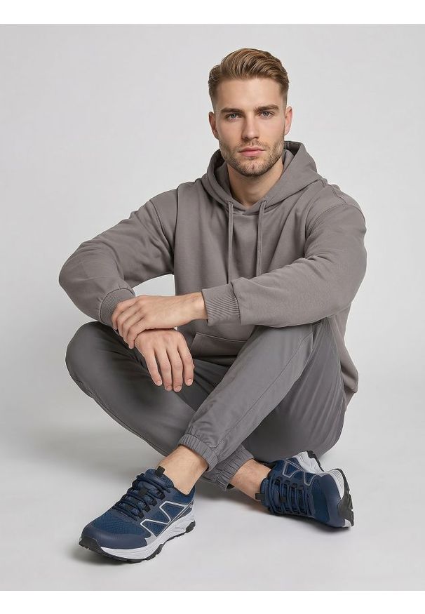 Sinsay - Bawełniane spodnie jogger - szary. Kolor: szary. Materiał: bawełna