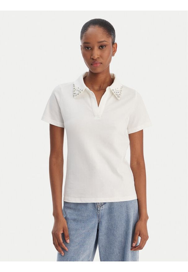 Marella Polo Onirica 2615951011 Biały Regular Fit. Typ kołnierza: polo. Kolor: biały. Materiał: bawełna