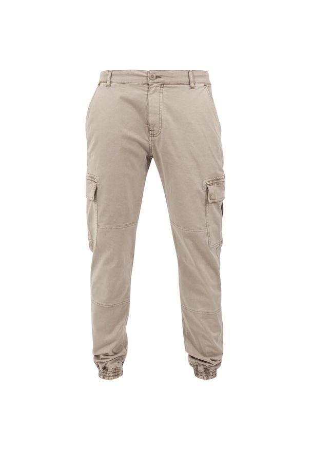 Urban Classics - Spodnie Męskie Twill Washed Cargo. Kolor: beżowy