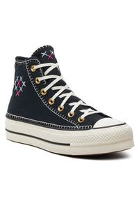 Converse Trampki Chuck Taylor All Star Lift Crafted Stitching Platform Hi A08731C Czarny. Kolor: czarny. Materiał: materiał. Obcas: na platformie