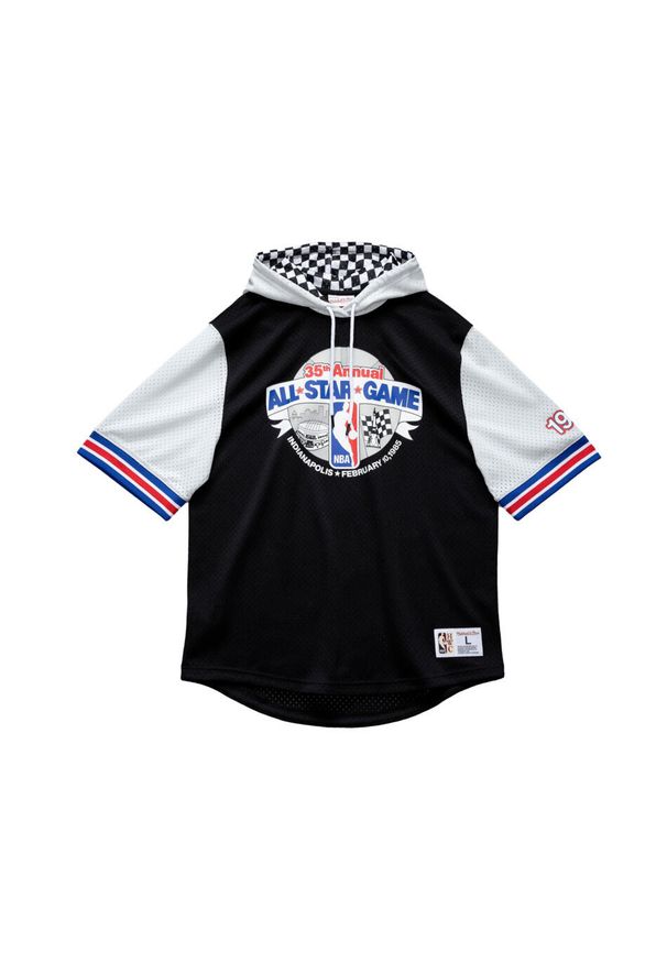 Krótki rękaw bluza z kapturem z siateczki Mitchell & Ness All Star. Typ kołnierza: kaptur. Kolor: czarny. Długość rękawa: krótki rękaw. Długość: krótkie. Sport: koszykówka