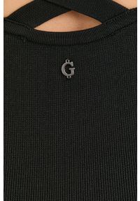 Guess sukienka kolor czarny mini dopasowana. Typ kołnierza: dekolt w karo. Kolor: czarny. Materiał: dzianina. Długość rękawa: na ramiączkach. Wzór: gładki. Typ sukienki: dopasowane. Długość: mini #4