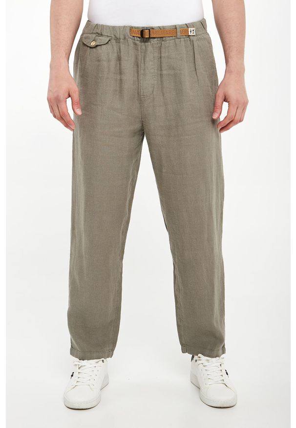 Aeronautica Militare - Spodnie męskie lniane AERONAUTICA MILITARE. Materiał: len