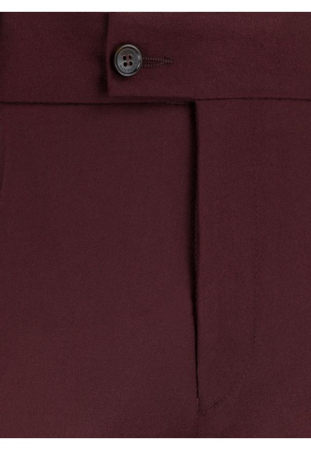 Pako Lorente - PAKO LORENTE – Bordowe spodnie garniturowe P21WP-6G-036-D-S. Kolor: czerwony. Materiał: wełna