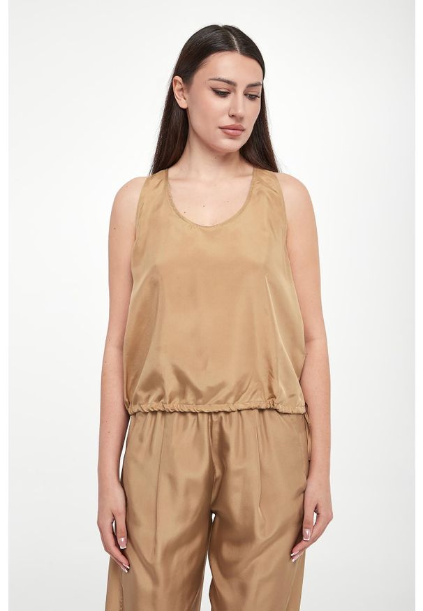 Marella - Top damski jedwabny Meana MARELLA MONOCHROME. Materiał: jedwab