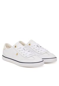 TOMMY HILFIGER - Tommy Hilfiger Sneakersy Th Chic Low Profile Vulc FW0FW09104 Biały. Kolor: biały. Materiał: skóra #4