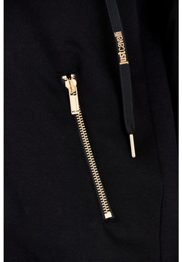 Just Cavalli - JUST CAVALLI Czarna bluza T-round Gold. Kolor: czarny