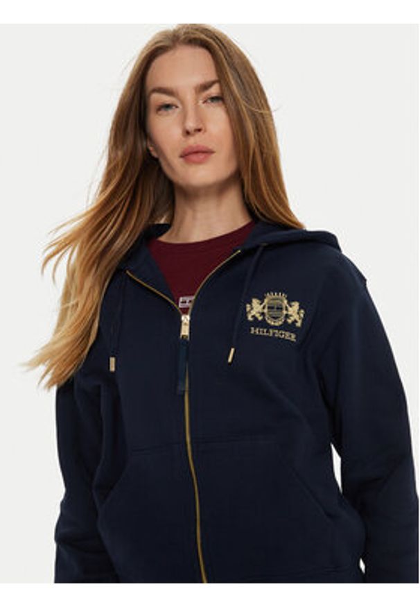 TOMMY HILFIGER - Tommy Hilfiger Bluza Varsity WW0WW43850 Granatowy Regular Fit. Kolor: niebieski. Materiał: bawełna