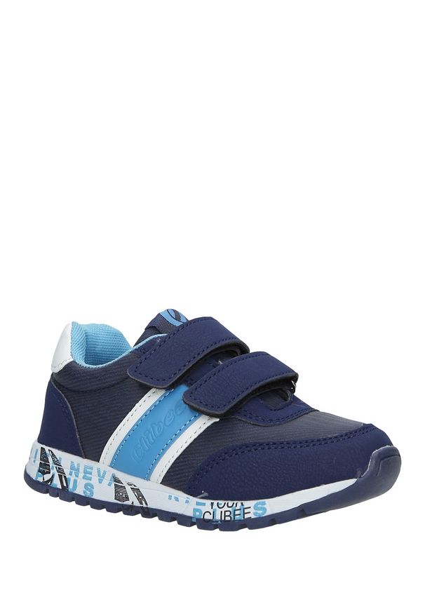 Casu - Granatowe buty sportowe na rzepy ze skórzaną wkładką casu k-221. Zapięcie: rzepy. Kolor: niebieski. Materiał: skóra